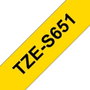 Brother TZeS651 Ruban laminé 24mm x 8m Jaune/Noir