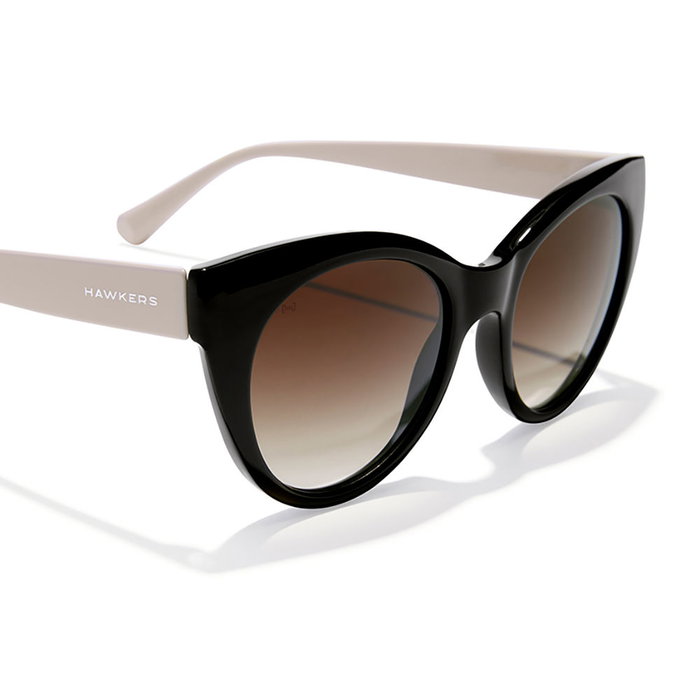 Hawkers Lunettes de soleil DIVINE Femme Noir Brillant Verres Rose Or TR18 UV400 Anti-reflet