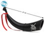Atosa Corne de pirate noire 27 cm avec ruban rouge et crâne blanc