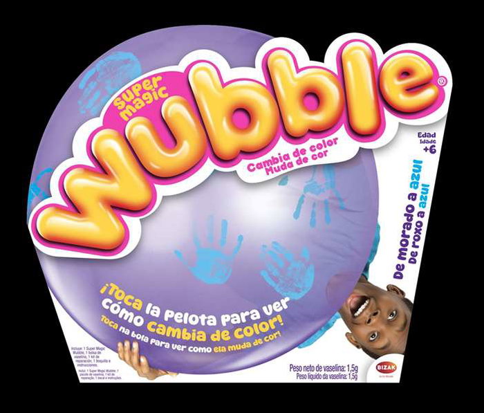 Bizak Wubble Super Magic Bubble, bulle géante qui change de couleur, taille 60 à 75 cm, modèle assorti
