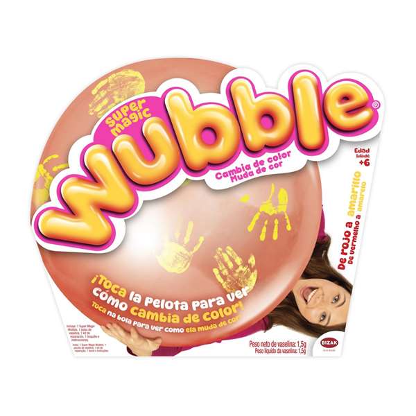 Bizak Wubble Super Magic Bubble, bulle géante qui change de couleur, taille 60 à 75 cm, modèle assorti