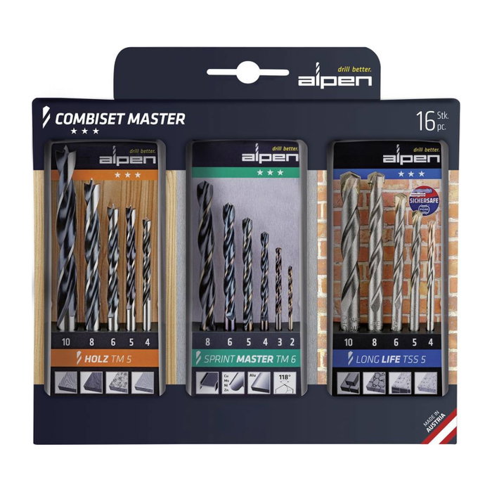ALPEN Kombiset Coffret de 16 Mèches ALPEN Kombiset Coffret de 16 Mèches
