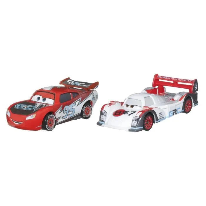 Cars Disney Pixar Pack de 2 Voitures miniatures modèle aléatoire 1:55, inspiré du film Cars 3, pour enfant 3 ans et plus DXV99