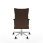 Chaise Albacete confidente Synchro 5 positions Tissu Marron foncé Structure d' aluminium Accoudoir 2D Sans appui-tête Roulettes 65mm pour moquette