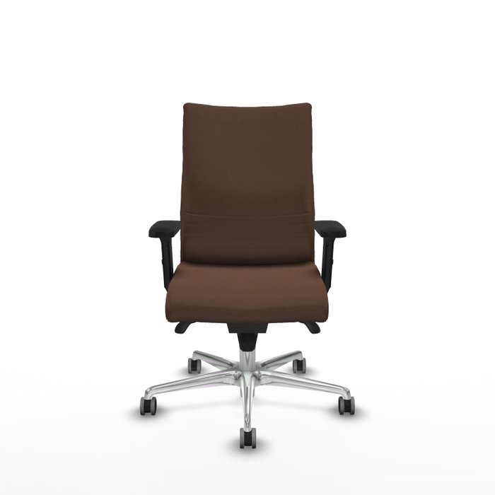 Chaise Albacete confidente Synchro 5 positions Tissu Marron foncé Structure d' aluminium Accoudoir 2D Sans appui-tête Roulettes 65mm pour moquette Chaise Albacete confidente Synchro 5 positions Tissu Marron foncé Structure d' aluminium Accoudoir 2D Sans appui-tête Roulettes 65mm pour moquette
