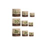 Home ESPRIT Lot de 3 Cache-pots Cottage Marron et Vert en Céramique