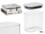 Vivalto Boîte Rectangulaire en Verre Borosilicate 800 ml avec Couvercle Acier 12x10.5x8.2 cm Transparent Argent (Set de 12)