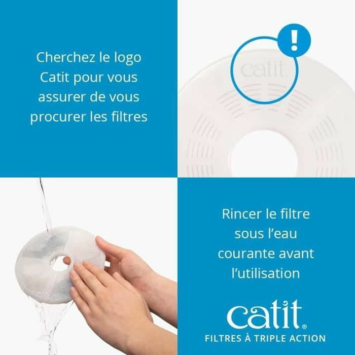 Catit Pack de 12 Filtres Triple Action pour Fontaine à Eau