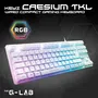 Clavier gaming Gamer The G-Lab KEYZ CAESIUM TKL, filaire AZERTY, rétroéclairage RGB 7 couleurs, touches membrane, 12 raccourcis multimédia, compatible Windows, noir