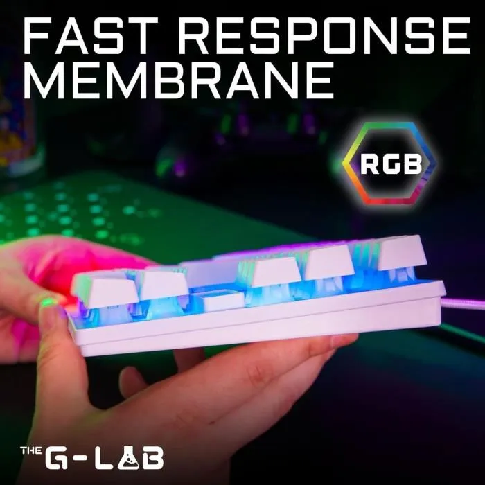 Clavier gaming Gamer The G-Lab KEYZ CAESIUM TKL, filaire AZERTY, rétroéclairage RGB 7 couleurs, touches membrane, 12 raccourcis multimédia, compatible Windows, noir Clavier gaming Gamer The G-Lab KEYZ CAESIUM TKL, filaire AZERTY, rétroéclairage RGB 7 couleurs, touches membrane, 12 raccourcis multimédia, compatible Windows, noir