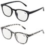 Sensly Lot de 2 Lunettes de Lecture Antireflet avec Filtre Lumière Bleue