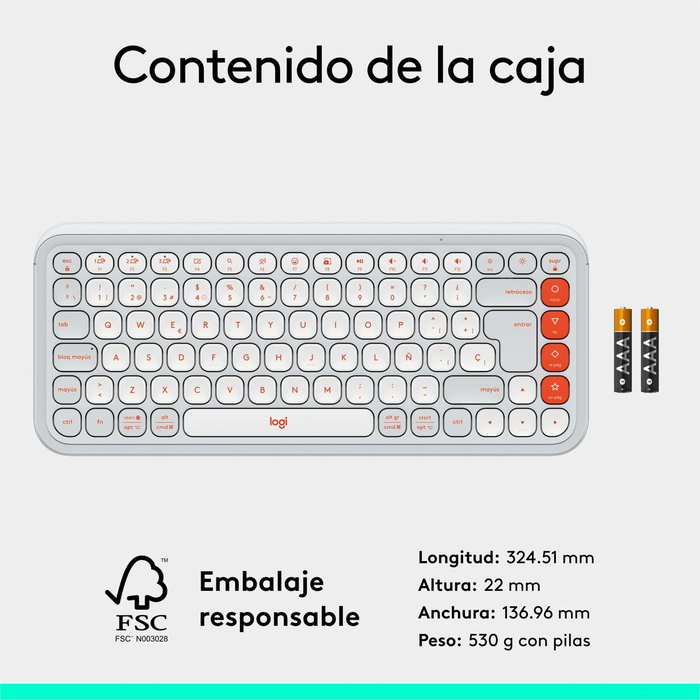 Clavier Logitech 920-013069 Blanc Orange