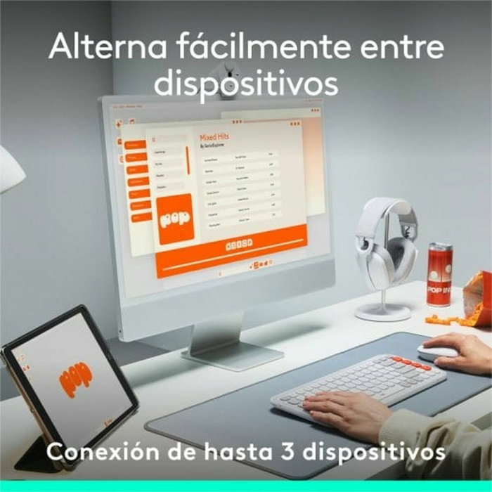 Clavier Logitech 920-013069 Blanc Orange