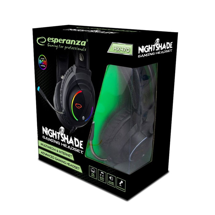 Casques avec Microphone Esperanza EGH470 Noir Casques avec Microphone Esperanza EGH470 Noir