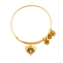 Alex And Ani Bracelet Cœur Fleur Loto Doré