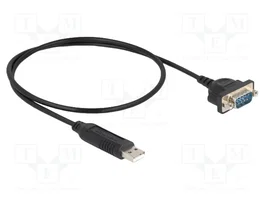 DELOCK Convertisseur USB-RS232 avec prise D-Sub 9pin et USB A, 0,5m