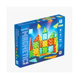 Geomag - Tiles Gems 4101 - Jeu de Construction Magnétique avec 32 Tuiles aux Effets Cristal - Formes Géométriques - Pour Enfants 3 ans et plus