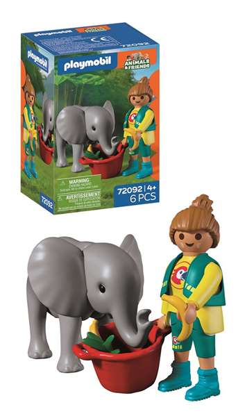 PLAYMOBIL My Life Zoo : Éléphant Bébé et Soigneuse 72092 PLAYMOBIL My Life Zoo : Éléphant Bébé et Soigneuse 72092
