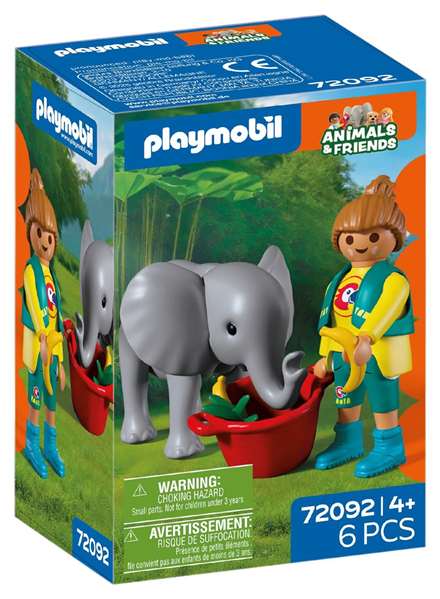 PLAYMOBIL My Life Zoo : Éléphant Bébé et Soigneuse 72092 PLAYMOBIL My Life Zoo : Éléphant Bébé et Soigneuse 72092