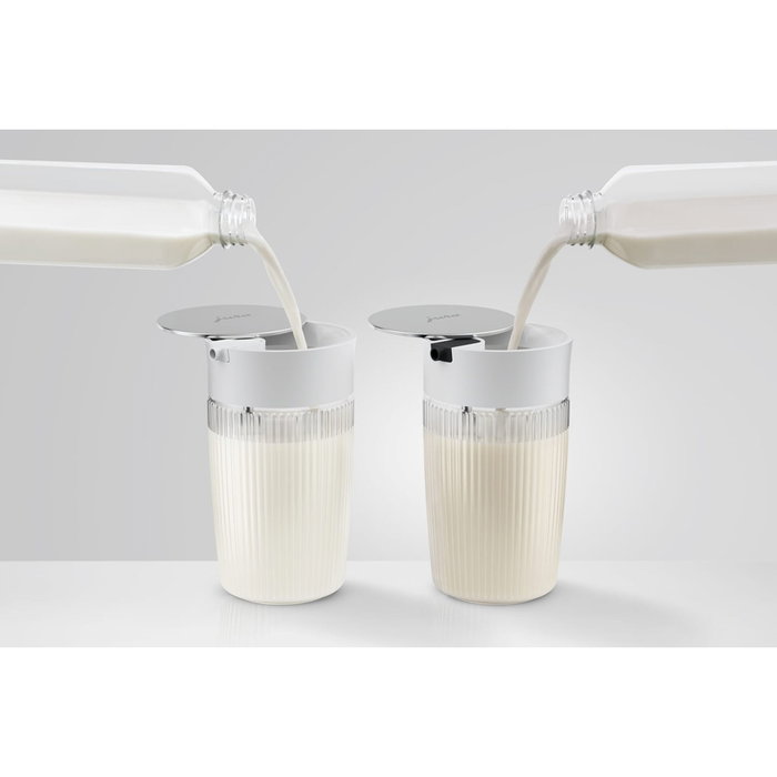 Jura Carafe à lait en verre 0,5 L avec adaptateurs silicone et capuchon pivotant inox