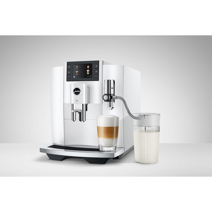 Jura Carafe à lait en verre 0,5 L avec adaptateurs silicone et capuchon pivotant inox