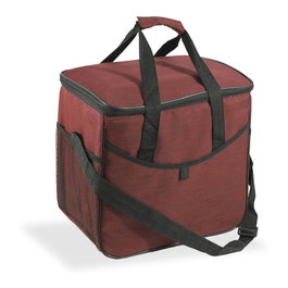Hidalgo Réfrigérateur isotherme type sac 21 L design jean grenat avec anse et sangle ajustable noire 31,7 x 20 x 33 cm