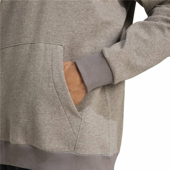 Sweat à capuche homme Adidas Seasonal Essentials Melange Hoodie Marron Beige