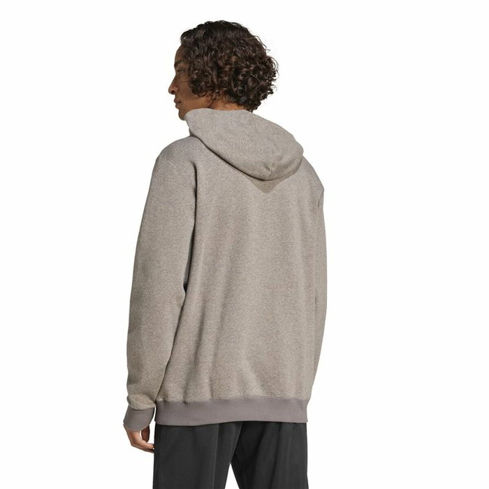 Sweat à capuche homme Adidas Seasonal Essentials Melange Hoodie Marron Beige
