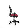 Chaise Alocén Synchro 3 positions tissu Bordeaux Maille Noir Structure polyamide noire Accoudoir 1D Sans appui-tête Roulettes pour moquette