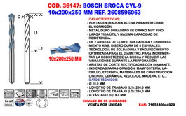 Bosch Mèche CYL-9 10x200x250 mm