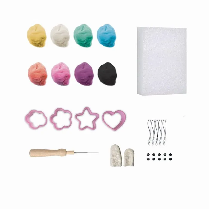 Sycomore - Lovely Box SYCOMORE - Kit Créatif de Feutrage à l'Aiguille pour Pendentifs Kawaii en Laine Cardée - Activité DIY à Partir de 10 Ans Sycomore - Lovely Box SYCOMORE - Kit Créatif de Feutrage à l'Aiguille pour Pendentifs Kawaii en Laine Cardée - Activité DIY à Partir de 10 Ans