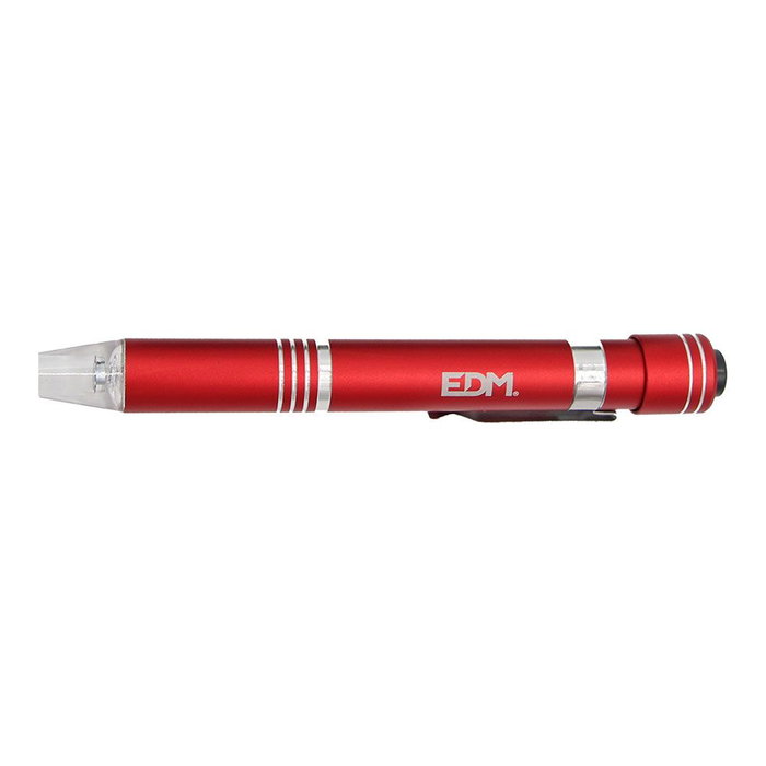 Edm Light Driver Tournevis Lampe de Travail LED 0.7W avec 6 Embouts Magnétiques IP44 - Couleurs Assorties