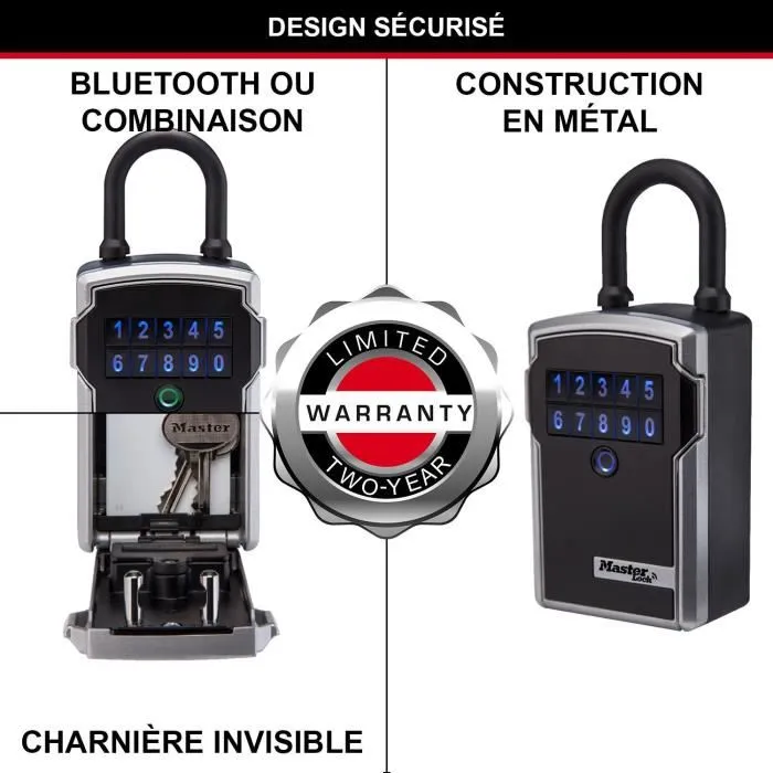 Master Lock Boîte à Clés Connectée Bluetooth avec Code et Poignée