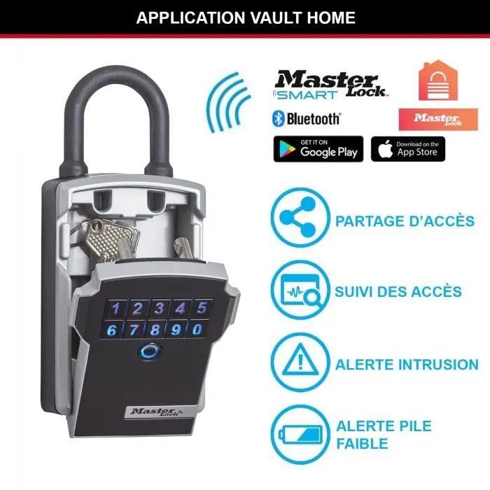 Master Lock Boîte à Clés Connectée Bluetooth avec Code et Poignée