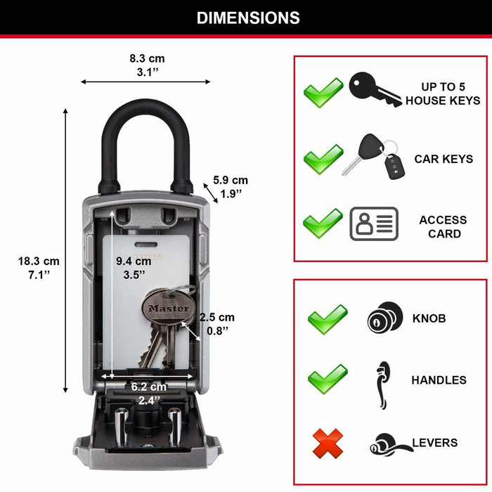 Master Lock 5440EURD Boîte à clés connectée Bluetooth ou Combinaison Master Lock 5440EURD Boîte à clés connectée Bluetooth ou Combinaison