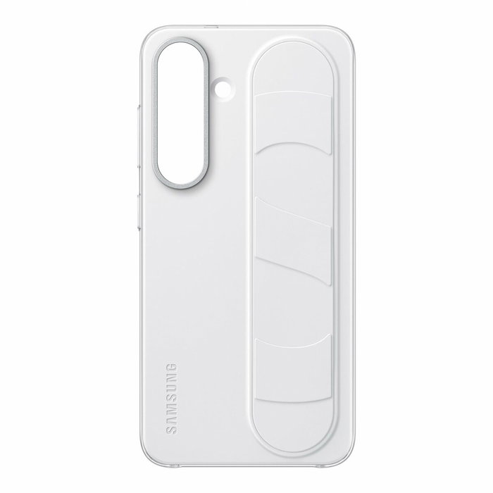 Samsung Coque pour Galaxy S25 - Blanc - Fonction Support - Lanière Intégrée Samsung Coque pour Galaxy S25 - Blanc - Fonction Support - Lanière Intégrée