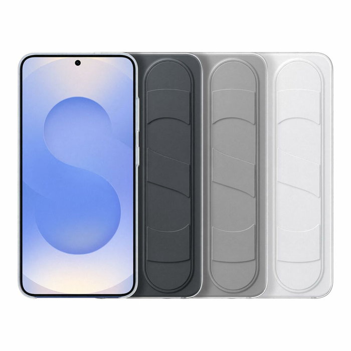 Samsung Coque pour Galaxy S25 - Blanc - Fonction Support - Lanière Intégrée Samsung Coque pour Galaxy S25 - Blanc - Fonction Support - Lanière Intégrée