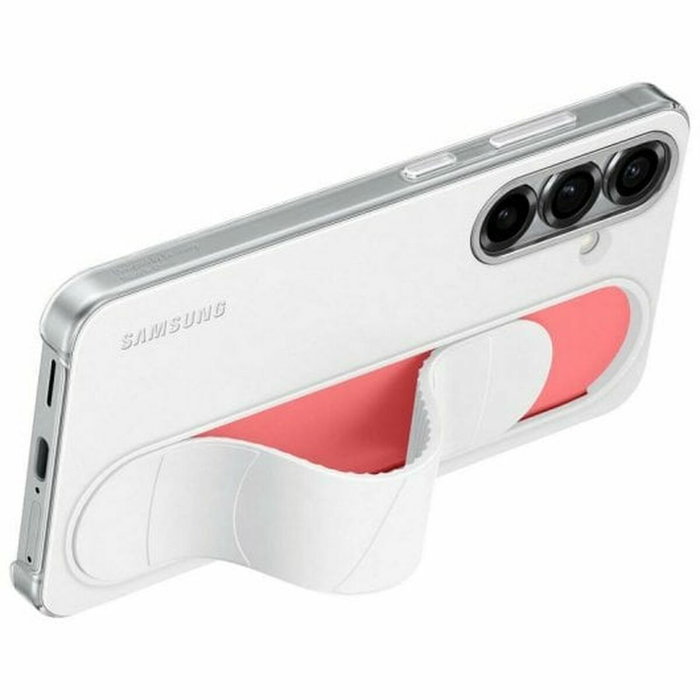 Samsung Coque pour Galaxy S25 - Blanc - Fonction Support - Lanière Intégrée Samsung Coque pour Galaxy S25 - Blanc - Fonction Support - Lanière Intégrée