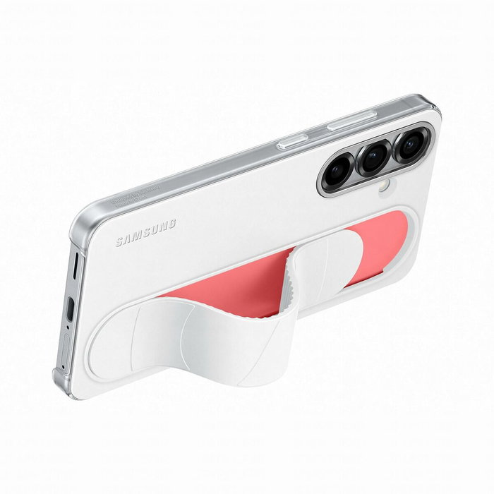 Samsung Coque pour Galaxy S25 - Blanc - Fonction Support - Lanière Intégrée Samsung Coque pour Galaxy S25 - Blanc - Fonction Support - Lanière Intégrée