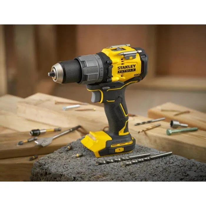 Stanley Fatmax SFMCD725D2K-QW Perceuse visseuse à percussion sans fil 18V Brushless, 80 Nm, 0-500/2000 tr/min, 2 batteries 2 Ah + chargeur