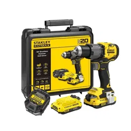 Stanley Fatmax SFMCD725D2K-QW Perceuse visseuse à percussion sans fil 18V Brushless, 80 Nm, 0-500/2000 tr/min, 2 batteries 2 Ah + chargeur