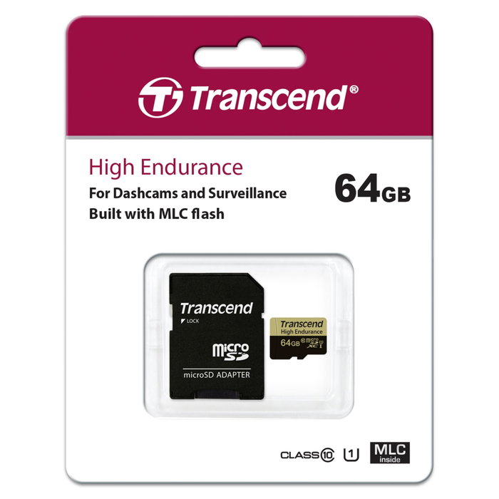 Transcend DrivePro 550 Dual 1080p avec 2 objectifs et microSDXC 64 Go