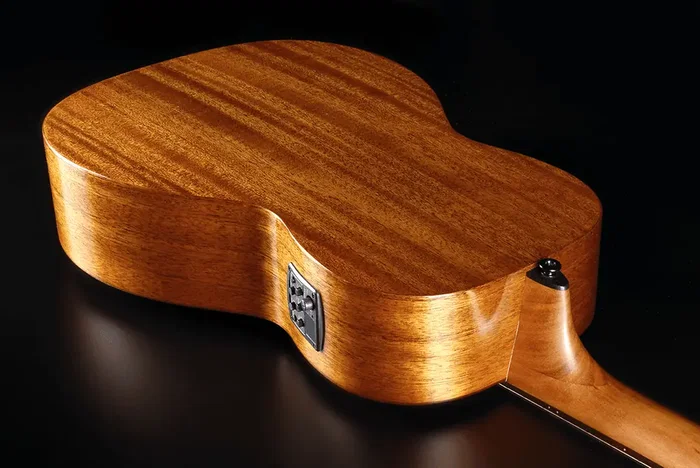 Lag Tramontane 98 Parlor Guitare Folk Électroacoustique Caoba Solide Naturel Brillant Stage Lag