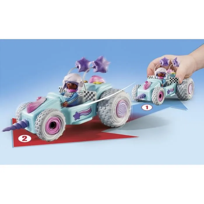 Playmobil 71635 - Jeune fille licorne et kart, Funstars, 46 pièces, à partir de 4 ans