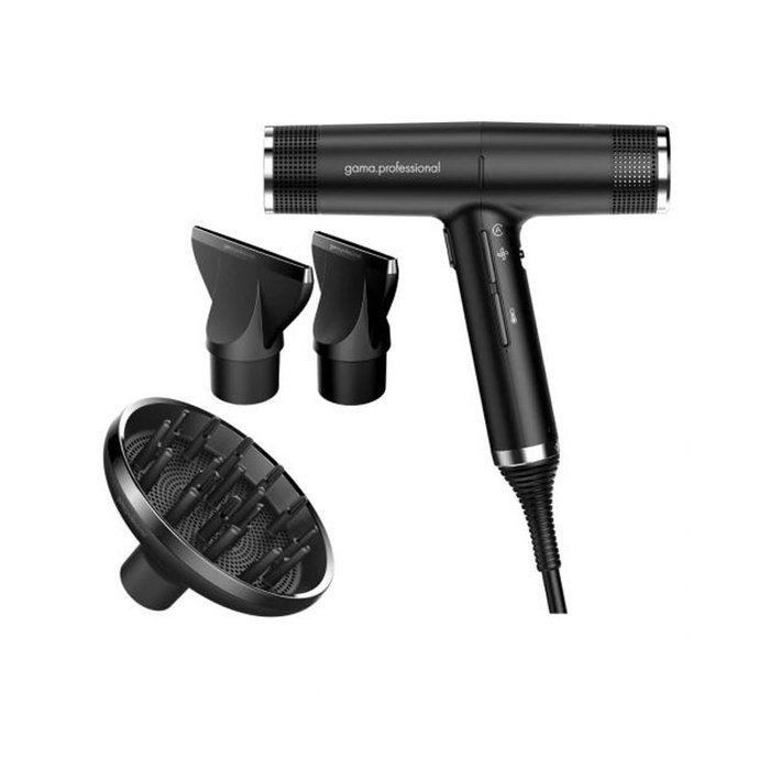 Ga.Ma Sèche-cheveux professionnel IQ Perfetto Noir avec technologie Oxy Active, 2000W, ultra-léger (294g), 2 buses et diffuseur Ga.Ma Sèche-cheveux professionnel IQ Perfetto Noir avec technologie Oxy Active, 2000W, ultra-léger (294g), 2 buses et diffuseur