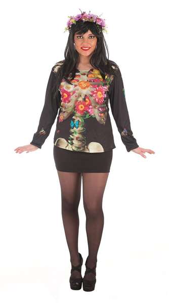 Creaciones Llopis - Camiseta de déguisement Catrina pour adulte Taille L Creaciones Llopis - Camiseta de déguisement Catrina pour adulte Taille L