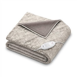 Beurer HD-75 - Couverture chauffante électrique Nordic Manta à 6 niveaux de température, au toucher doux et sans peluches, avec sécurité BSS et arrêt automatique
