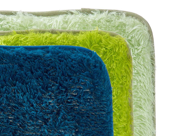 Giftdecor Tapis à Poils Longs 40x60 cm 3 Tons de Vert Polyester (Set de 24)