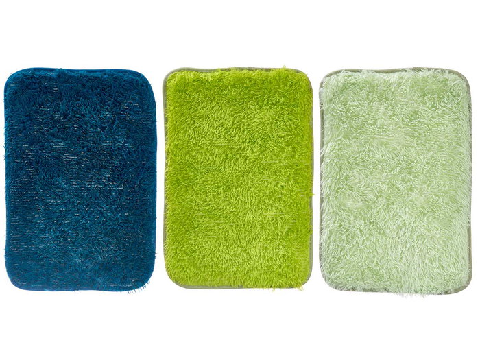 Giftdecor Tapis à Poils Longs 40x60 cm 3 Tons de Vert Polyester (Set de 24)