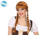 BigBuy Carnival Perruque Marron avec Deux Tresses